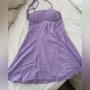Lavender Mini Dress w/ Rhinestone Straps- (Multiple Sizes- fit runs small)